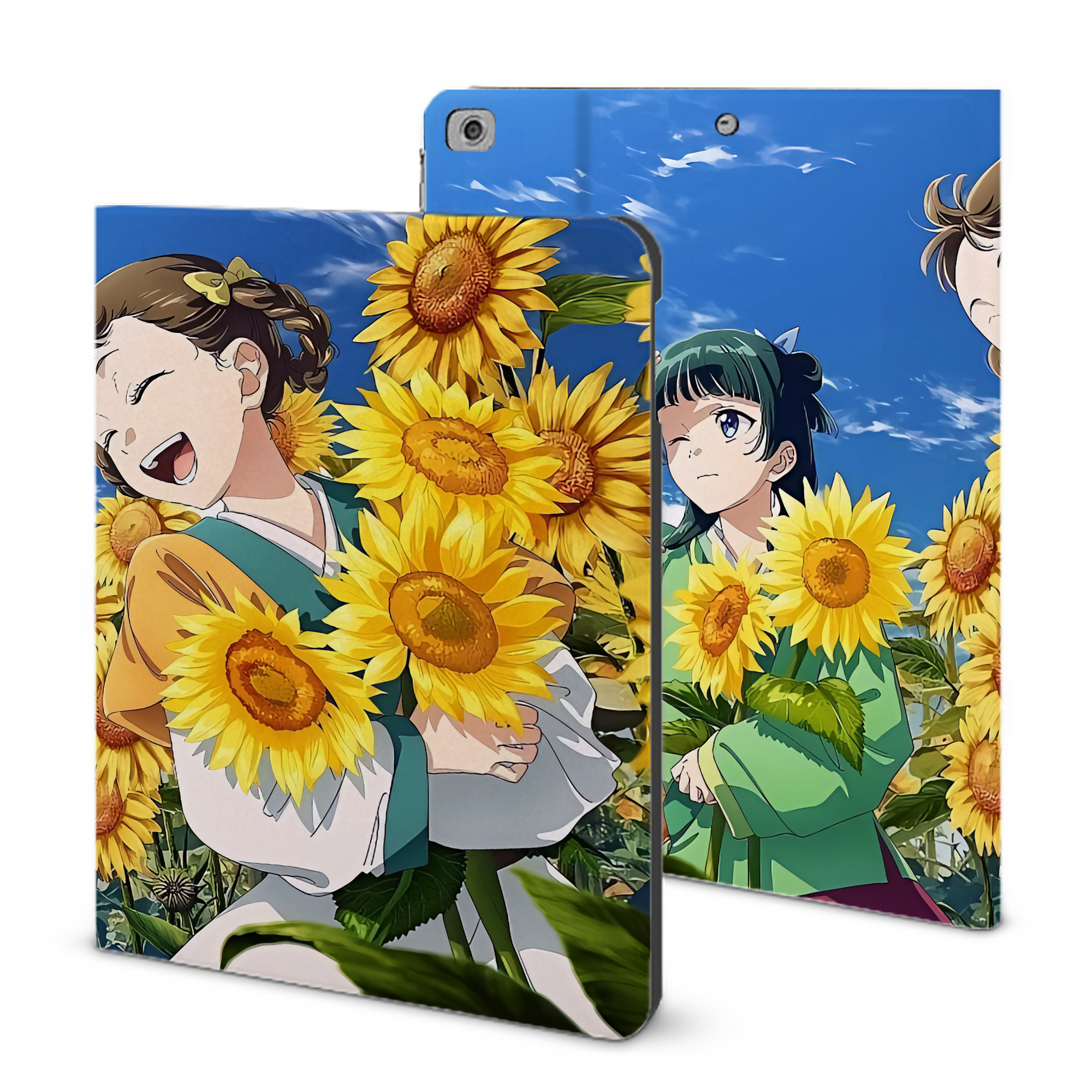 （画像用） 薬屋のひとりごと The Apothecary Diaries IPad ケース ブック型 PUレザー TPU 耐衝撃 軽量 薄型 ペン収納なし 全面保護 IPad 各モデル対応